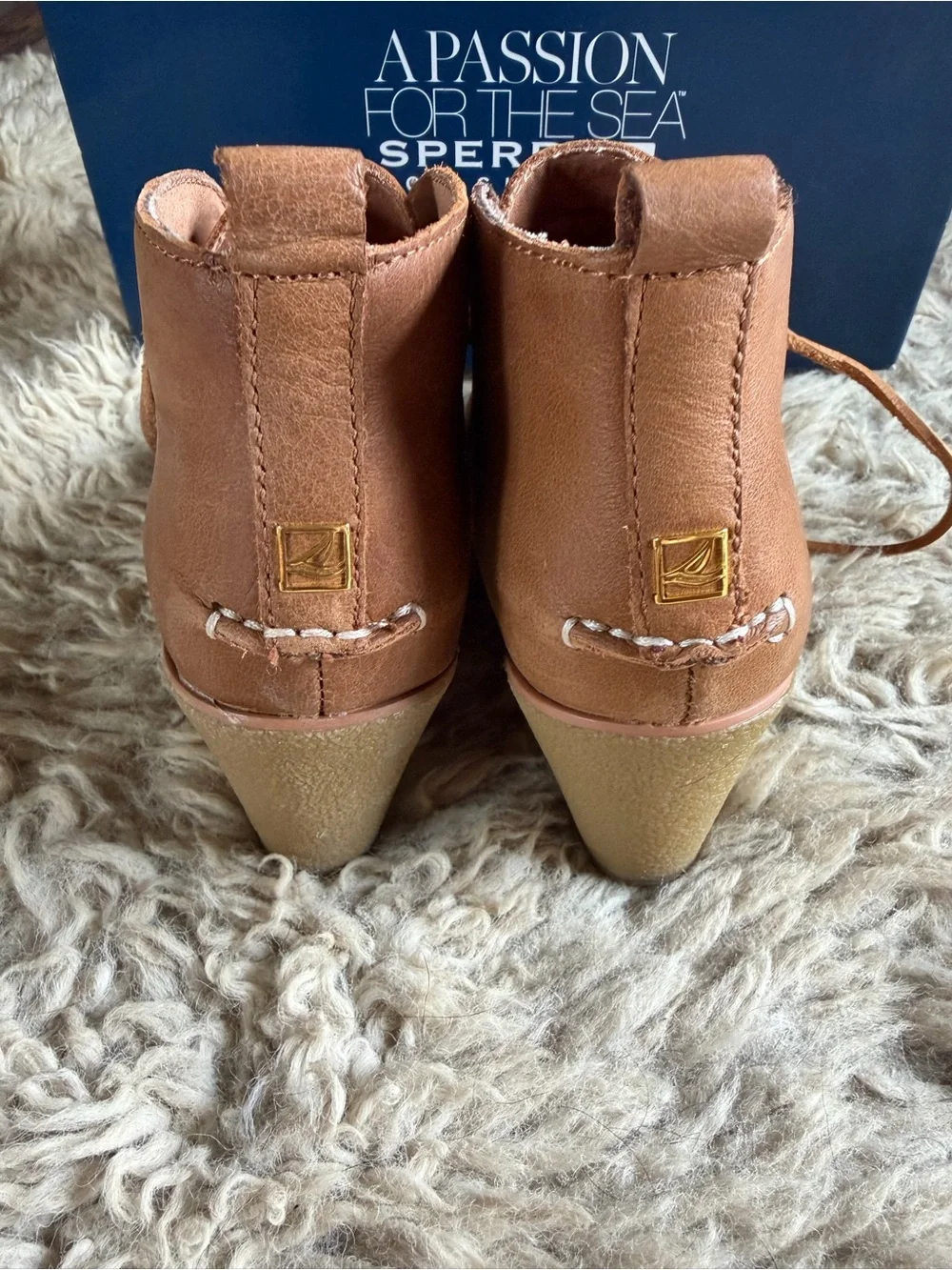 Sperry Brown Leather Lace-Up Ankle Boots